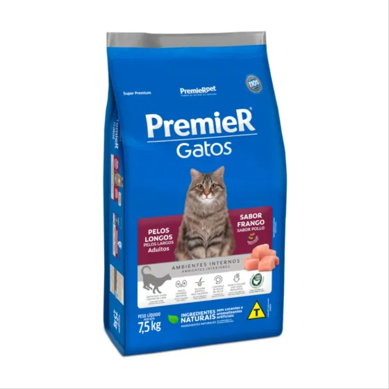 Premier Gato Adulto Pelos Largos Pollo 7.5kg VENCE MARZO 2026
    
