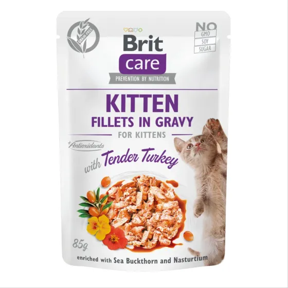 Brit Care Cat Pouch Kitten Fillets in Gravy with Tender Turkey 85 gr
    
