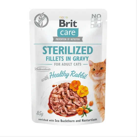 Brit Care Cat Pouch Sterilized Fillets In Gravy With Healthy Rabbit 85 gr
    